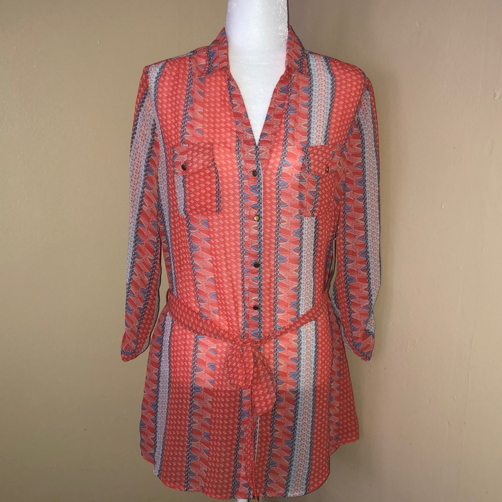 GERI C NEW YORK Women's shirt dress with belt